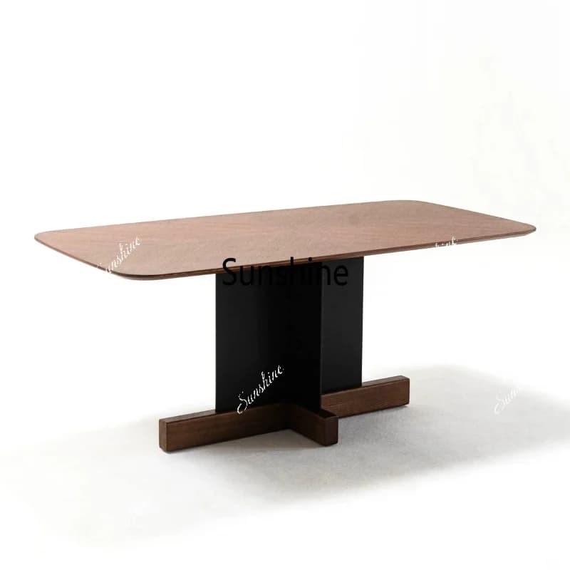 Retro long dining table household small apartment medium antique dining table