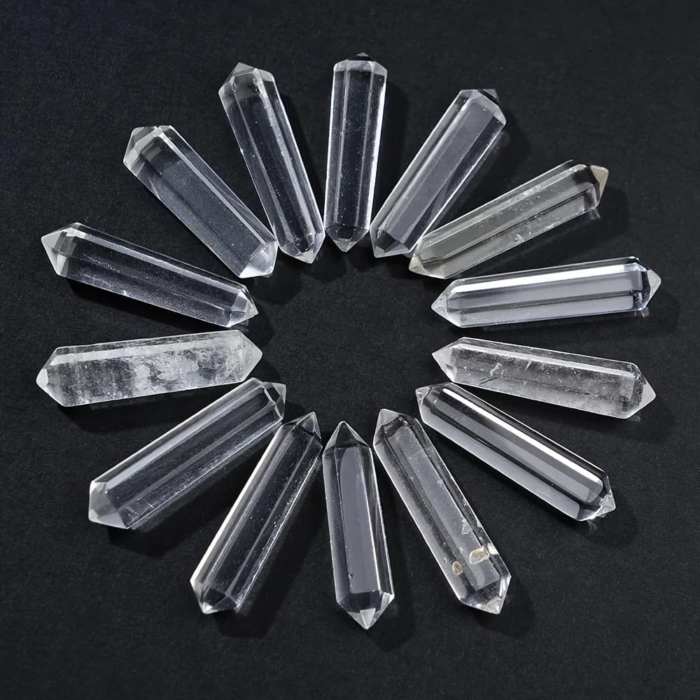 1PC Natural Clear Crystal Double-Pointed Hexagonal Prism Sticks,Jewelry Making, Spiritual Rituals & Home Decor,  Elegant Design