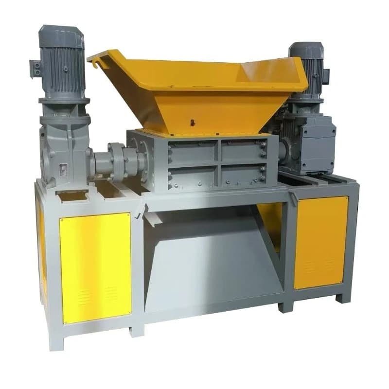 Small double shaft shredder shredding scrap metal domestic waste wood shredder equipment