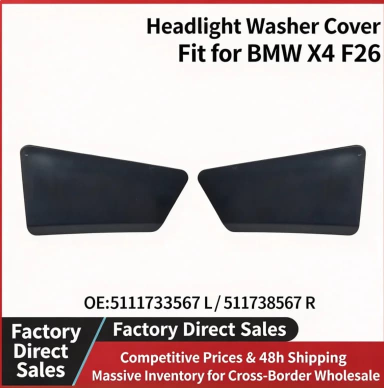 For BMW X4 F26 2014-2018 Pair Headlight Washer Cover Cap Left Right 51117338567 Non M