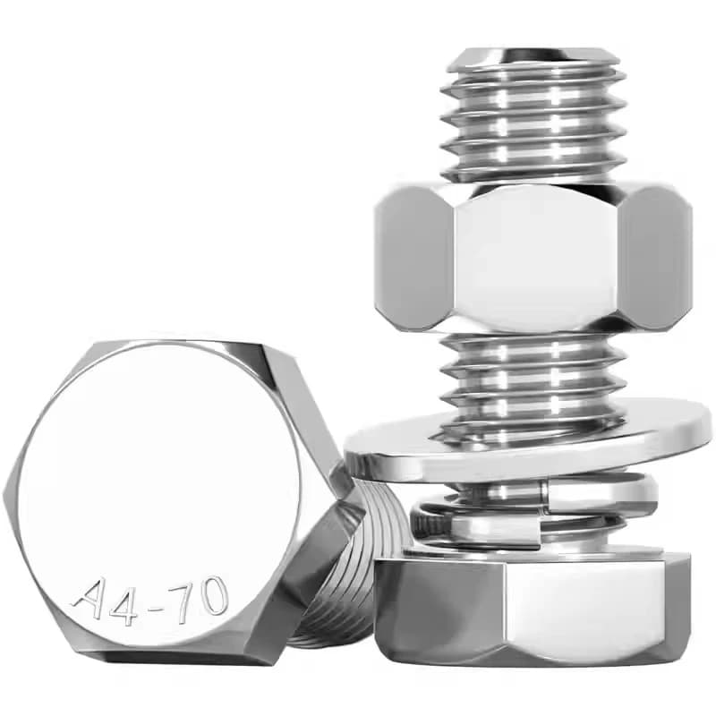 DIN933 M20 110mm Bolt SS304 Full Thread with Nut, Hexagon Bolt