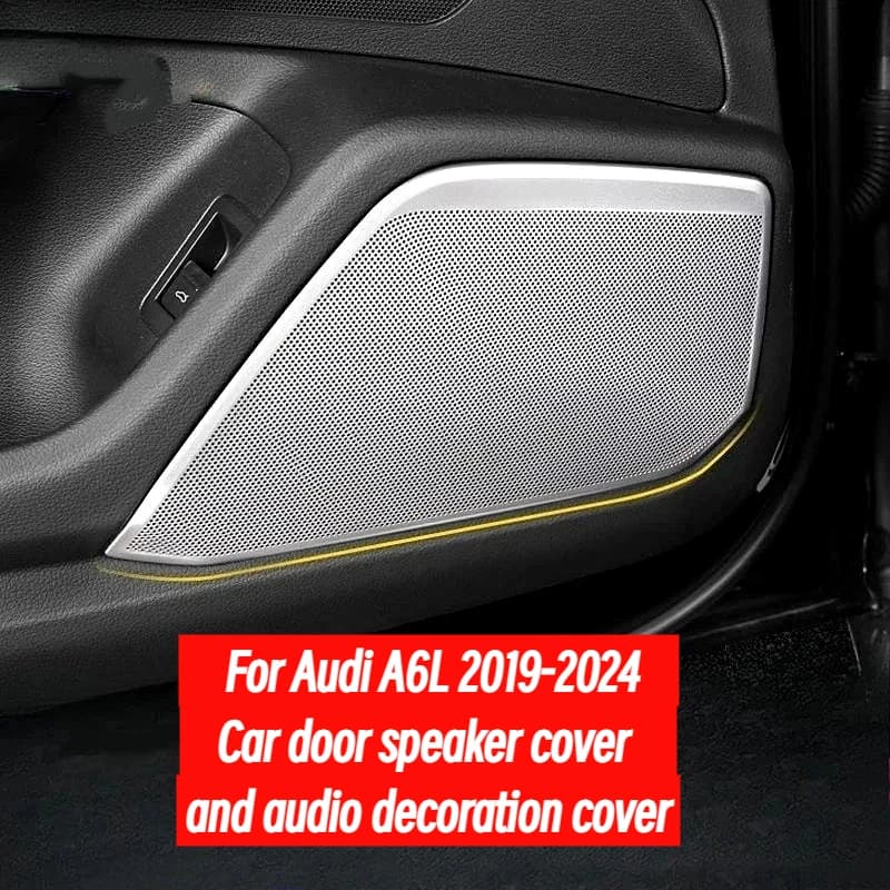 Car door speaker cover and audio decoration cover For Audi A6L 2019-2024 Auto interior modification stainless steel accessories