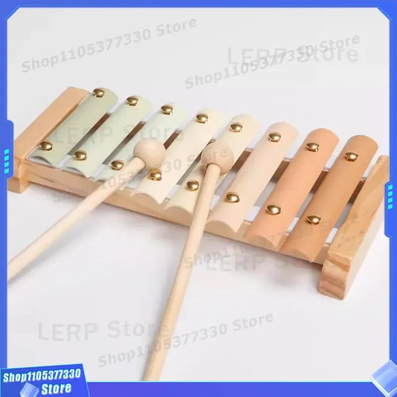 8 Tone Aluminum Plate Piano Octave Percussion Instrument Early Education Musical Toy Plastic Wood Wholesale Kids Gift Early