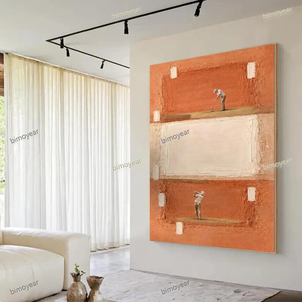 100% Handmade Modern Abstract Oil Painting on Canvas Sports Event Wall Art Picture Decor Home Living Room Thick layer Image Gift