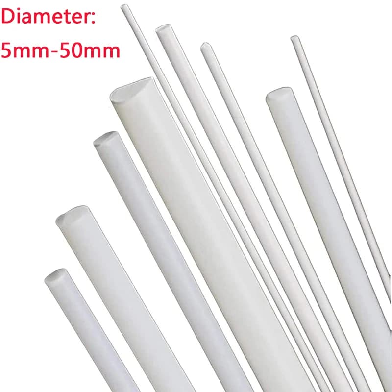 1pcs Diameter 6mm-50mm PTFE Stick Polyte Trafluoroethylene Rod Polytef PTFE Bar Solids Rod Length 80mm~200mm
