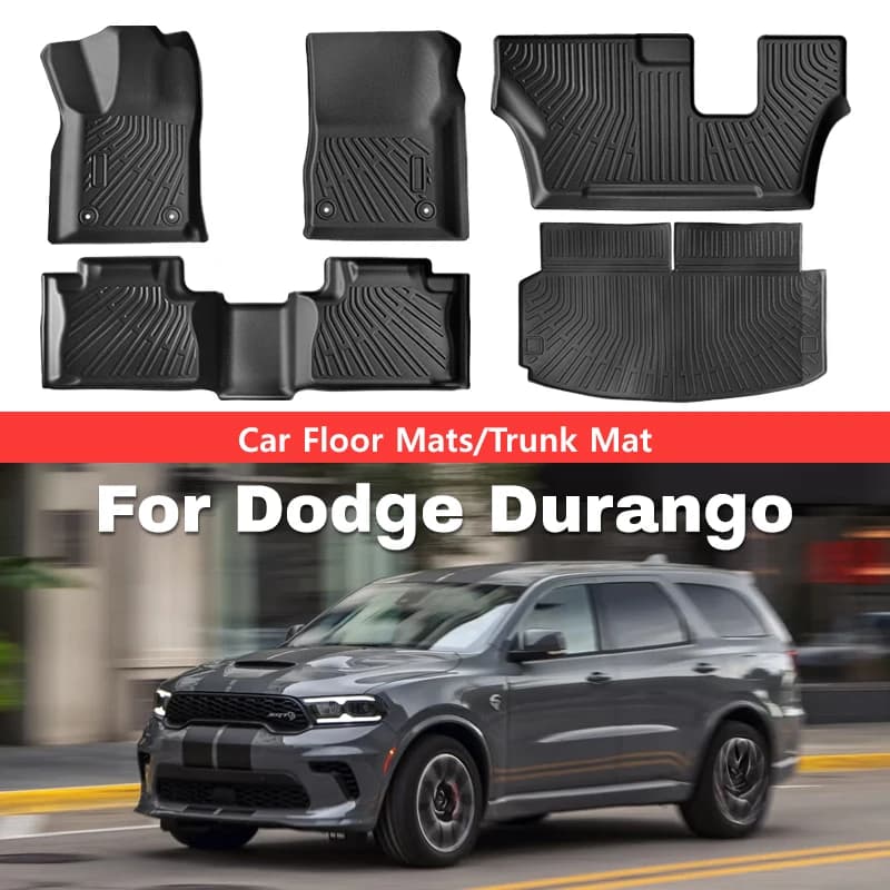 Floor Mats For Dodge Durango 2016-2026 All Weather Waterproof All Weather Mats Black TPE trunk Liners Auto Interior Accessorie
