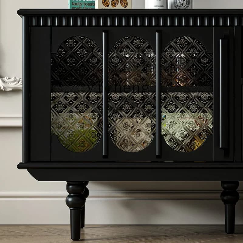 H3-20  light luxury floor TV cabinet black living room coffee table new high-end household solid wood
