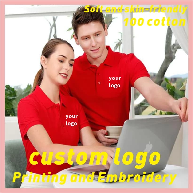 High Quality 100 Cotton Solid Color Polo Shirt T-Shirt with Printable Embroidered Logo for Men and Women Summer Short Sleeves