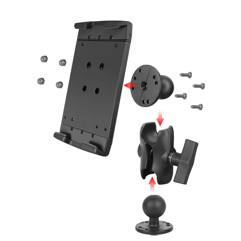 VINmounts anti-theft flat clamp is suitable for vehicle-mounted storage use with an aluminum alloy arm base, VIN-PBJ-001
