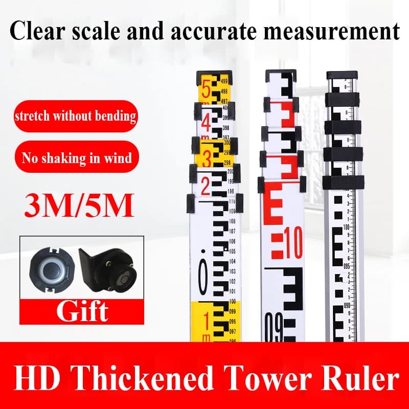 Automatic Optical Level Aluminum Alloy Telescopic 3m/5m Tower Ruler Leveling Engineering Professional Surveying And Mapping Tool