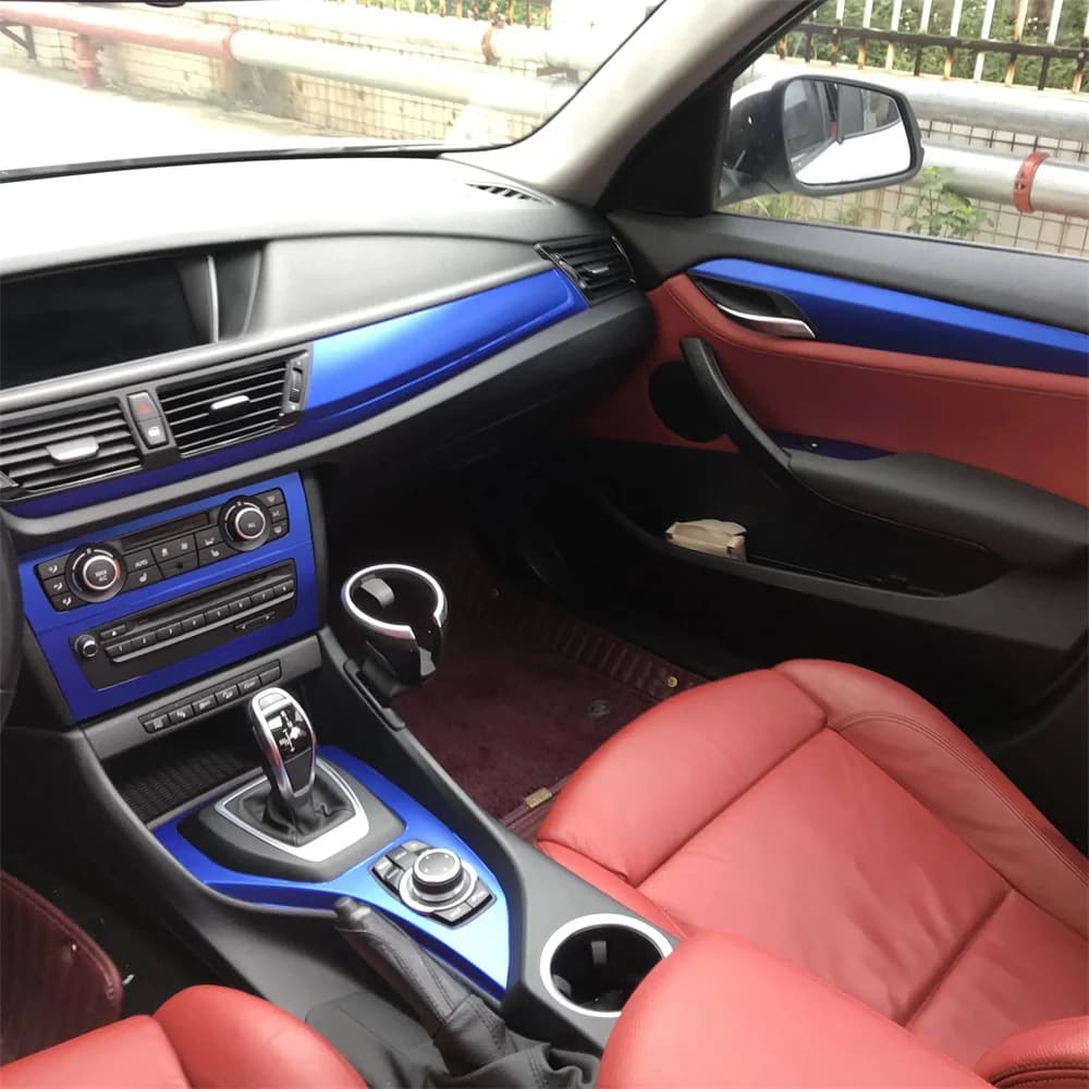 Car-Styling Carbon Fiber Car Interior Center Console Color Change Molding Sticker Decals For BMW X1 E84 2010-2015
