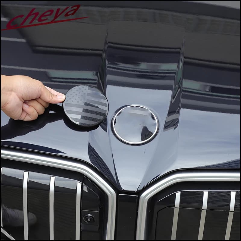 For BMW Series E63 E64 G45 G60 ABS Plastic Car Exterior Front and Rear Logo Circle Decorative Frame Stickers 2 Pcs