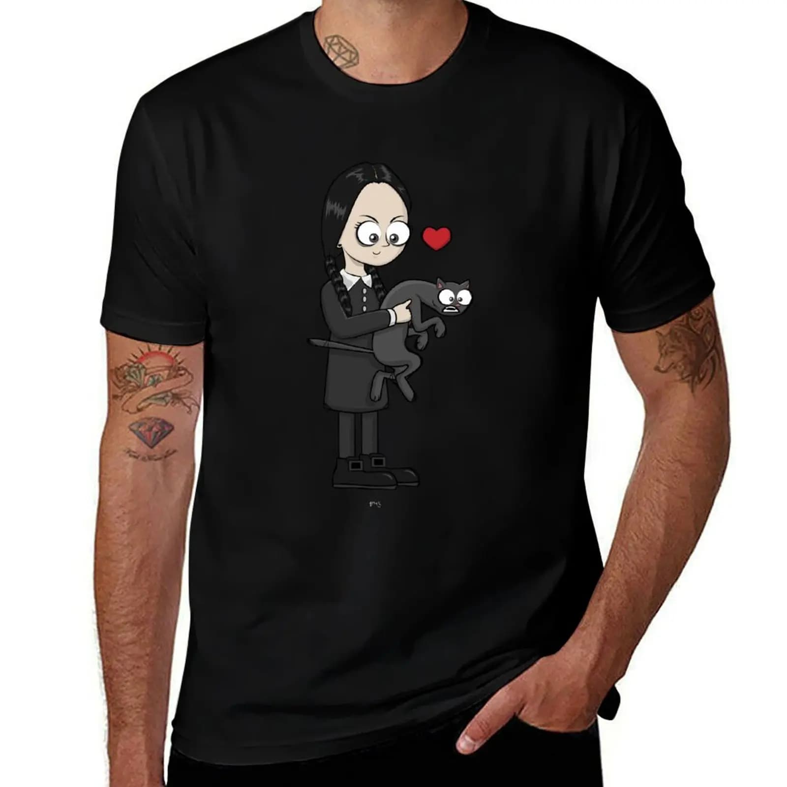 Funny Man Adams Family Retro Vintage T-Shirt Gym Wear Breathable Short Sleeve Tee T-Shirt