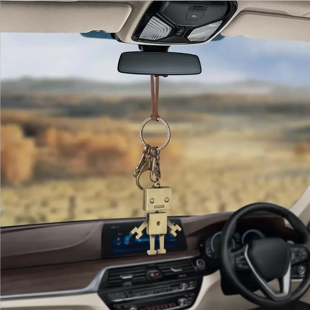 Car Pendant New Creative Robot Ornaments Charms Rearview Mirror Decoration Hanging Auto Decor Cars Accessories Hot Friends Gifts