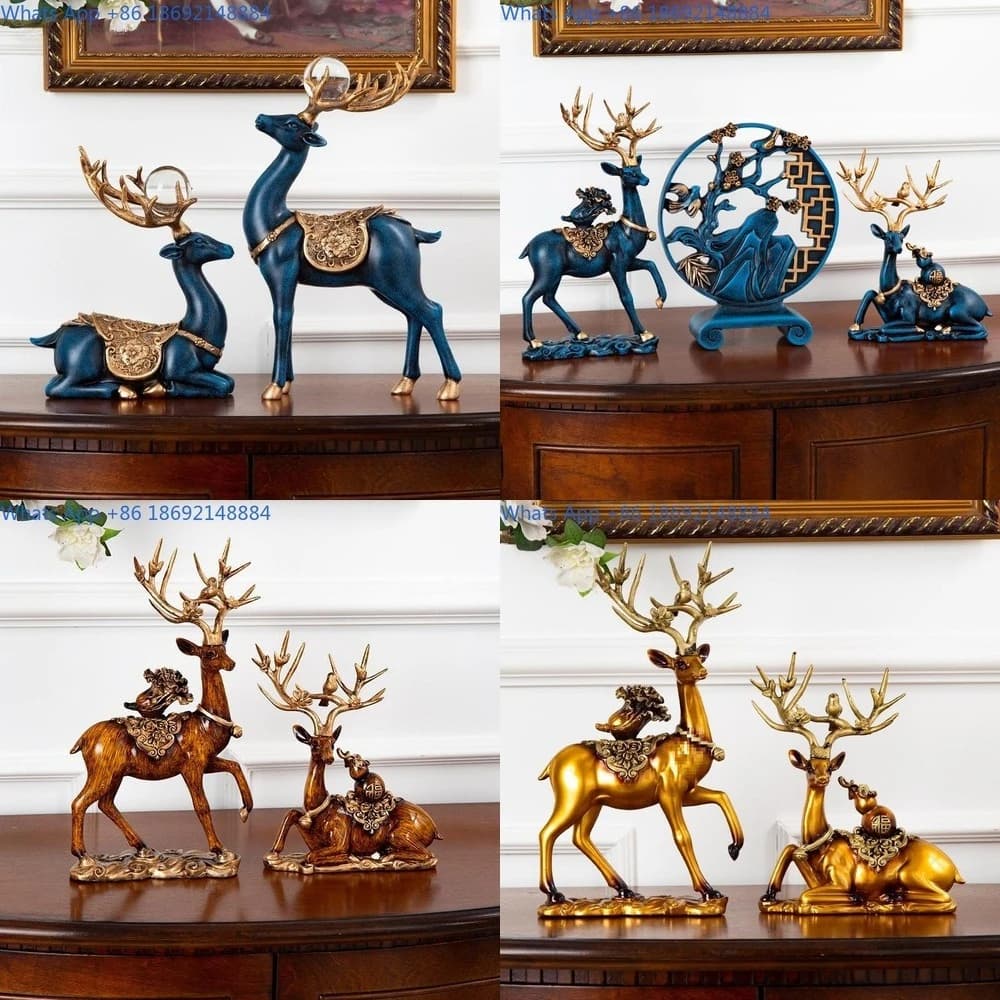 Living Room Decorative Figure for Cabinet TV Stand Entryway Home Wedding Gift New Residence Deer Ornament