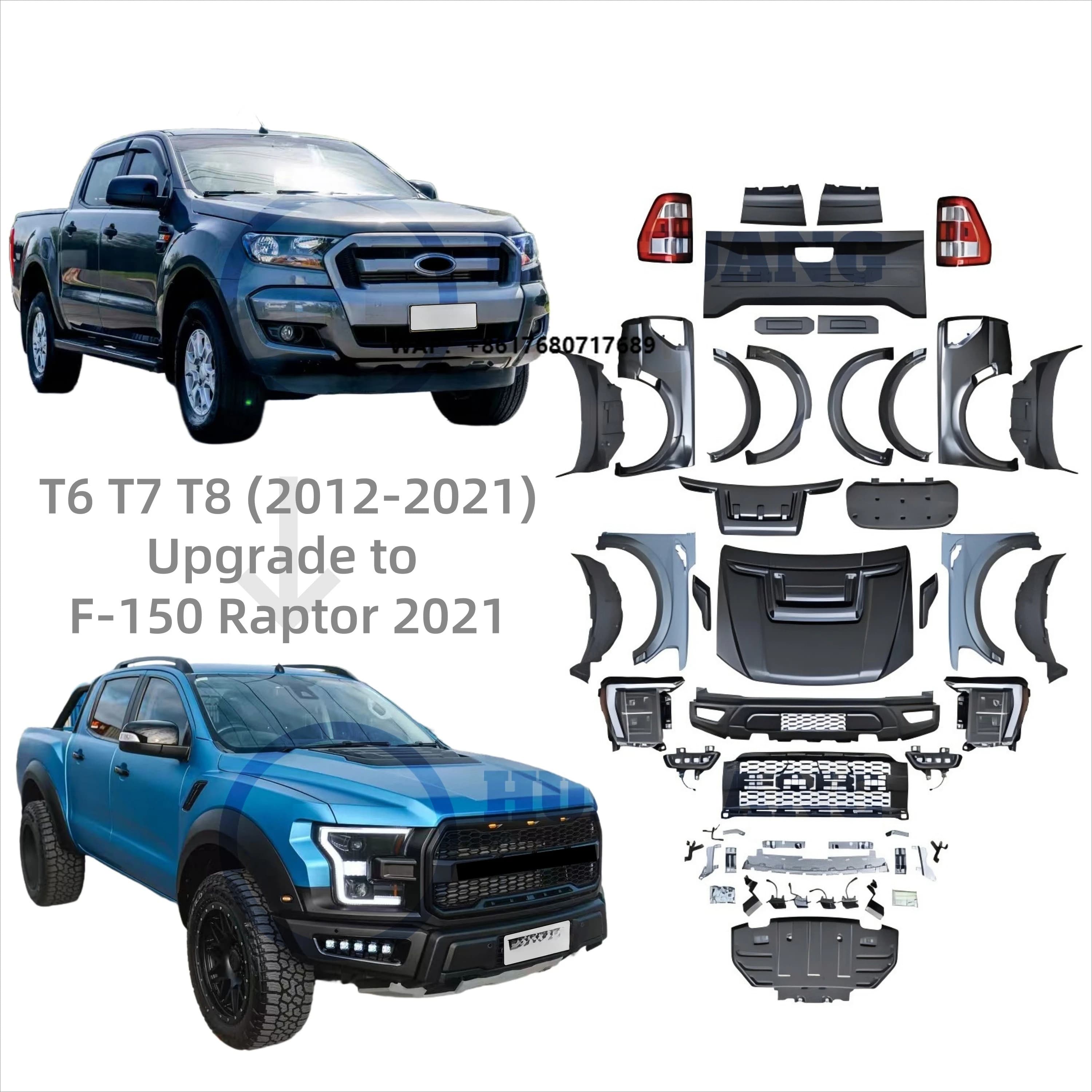 New Arrived Bodykit for 2012-2021 Ranger T6 T7 T8 Facelift to F-150 Raptor Style High Quality Easy Installation