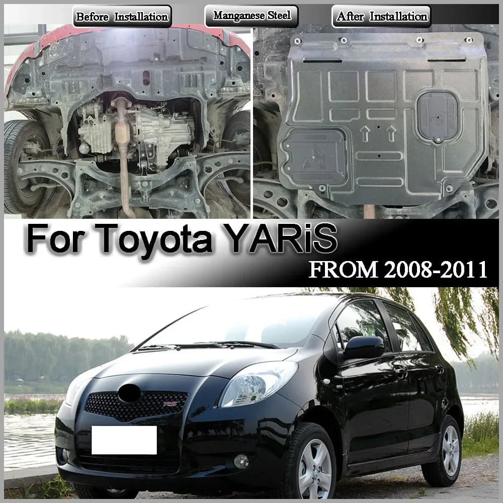 Protective Plate For Engine Chassis Guard Board Engine Protection Plate Multiple Material For Toyota YARiS 2008-2011 1.3L 1.6L