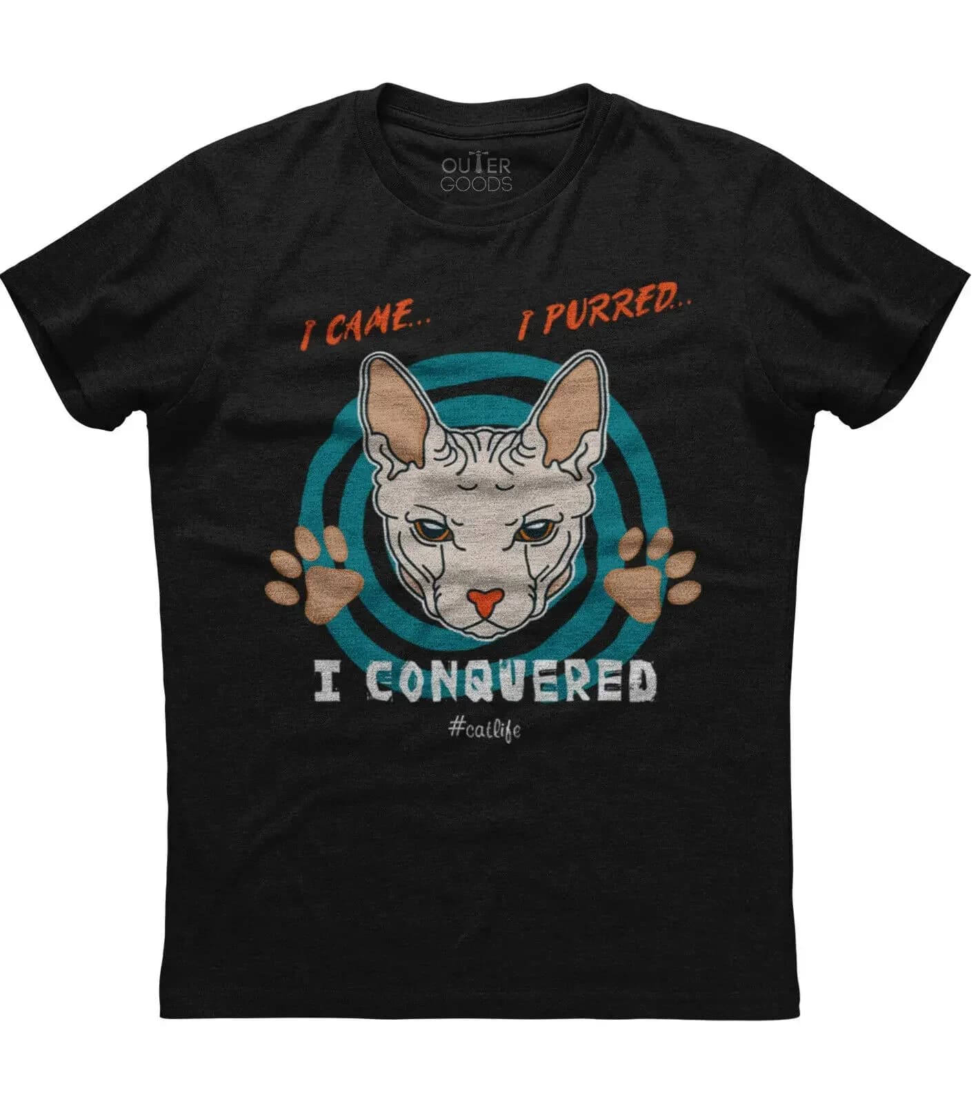 I Came I Purred I Conquered. Funny Cat Graphic Phrase T-Shirt. Summer Cotton O-Neck Short Sleeve Mens T Shirt New S-3XL