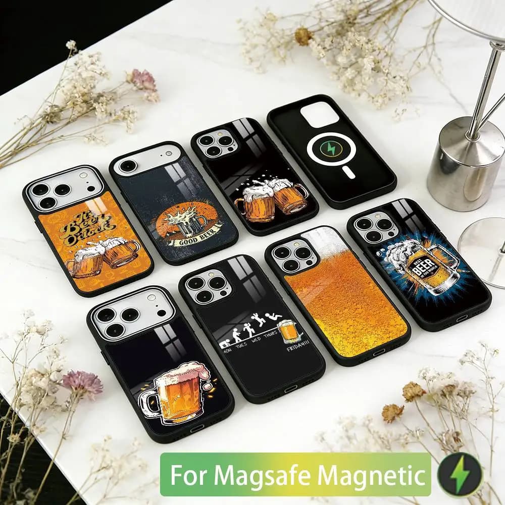 Lnteresting Beer Printing Phone Case For iPhone17,16,15,14,13,12,11 Plus,Pro Magnetic For Magsafe Wireless Charging
