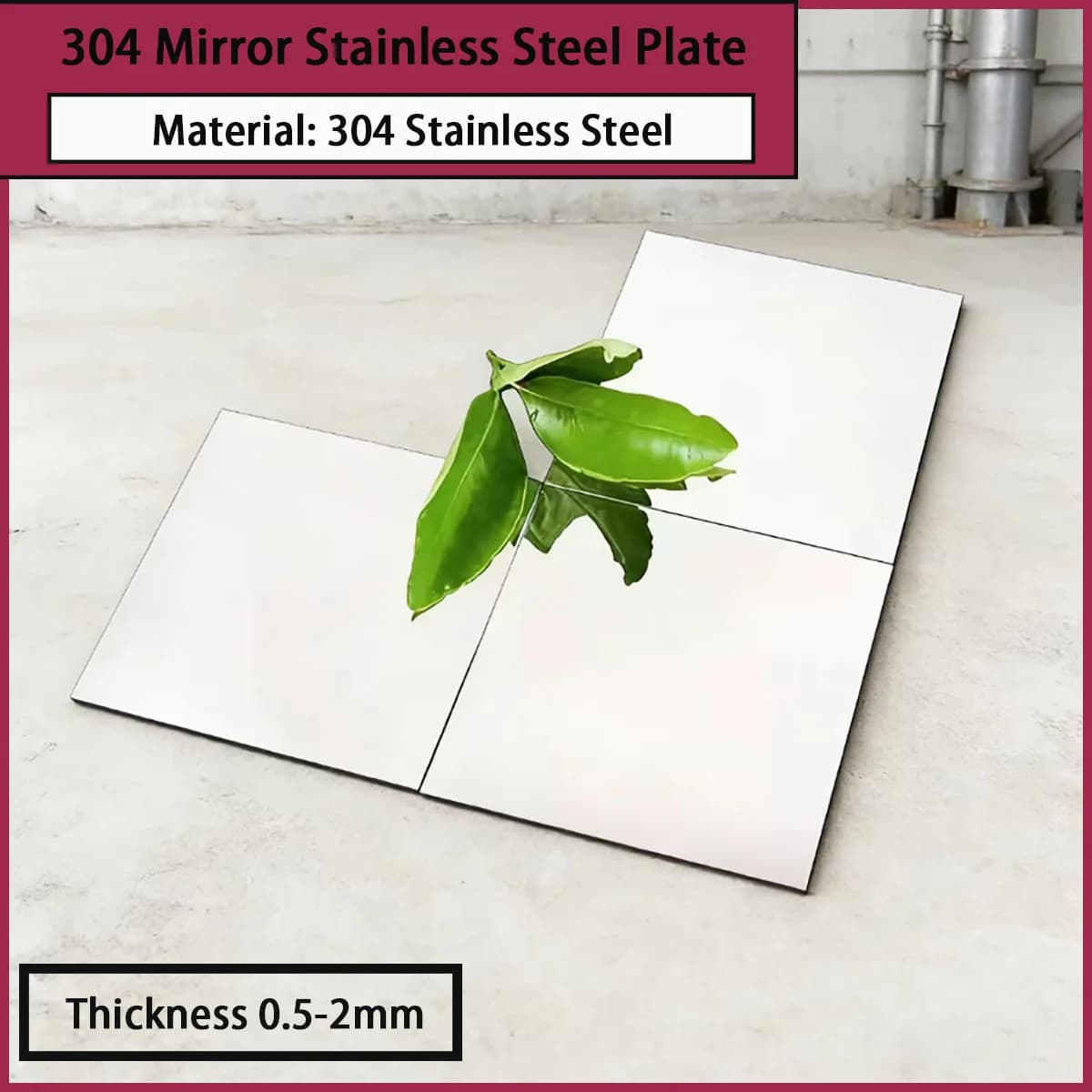 304 mirror stainless steel plate with a thickness of 0.5-2mm is used for decoration, kitchen and bathroom equipment, etc