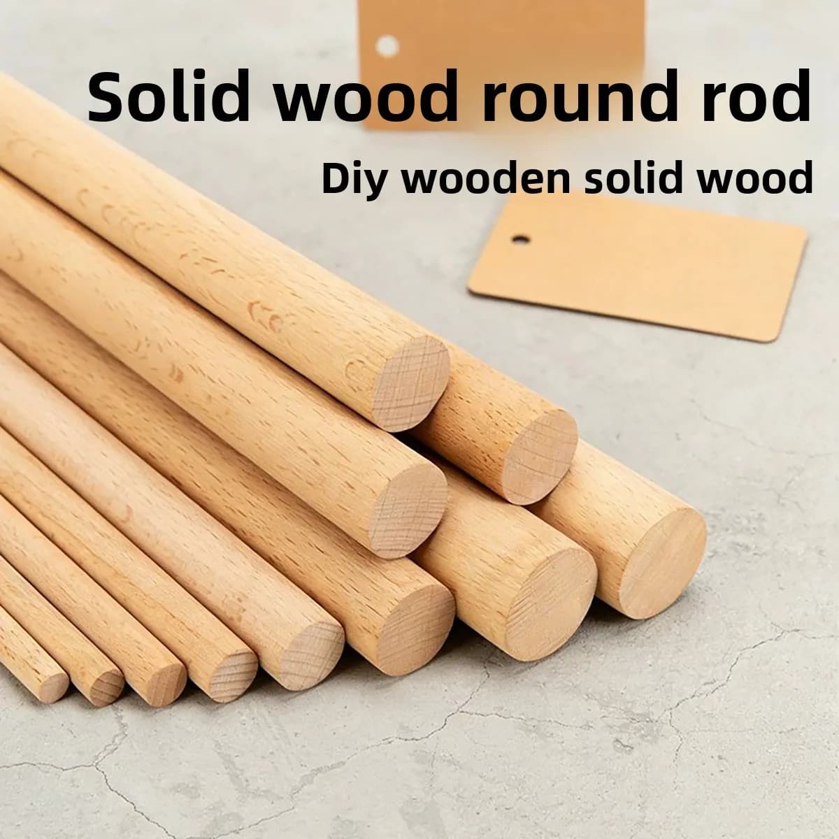 Solid Wood Round Dowels, Cylindrical Wood Sticks, Cuttable Raw Material for Handmade DIY Model Making