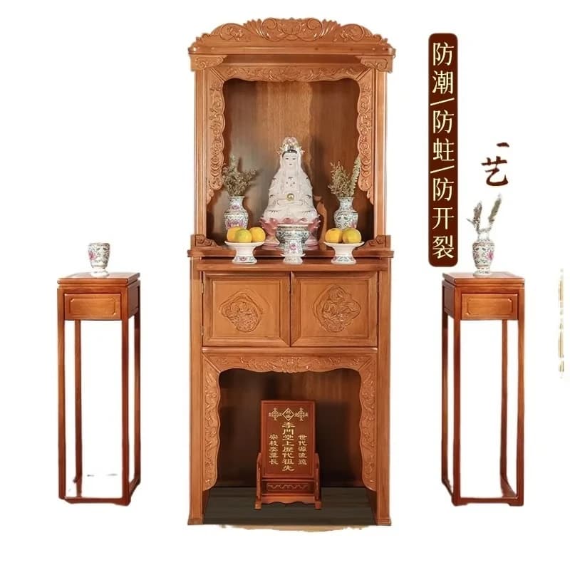 yjq Household Buddha Cabinet Chinese-style Buddhist niche Buddha statue cabinet Guanyin worship God of Wealth counter