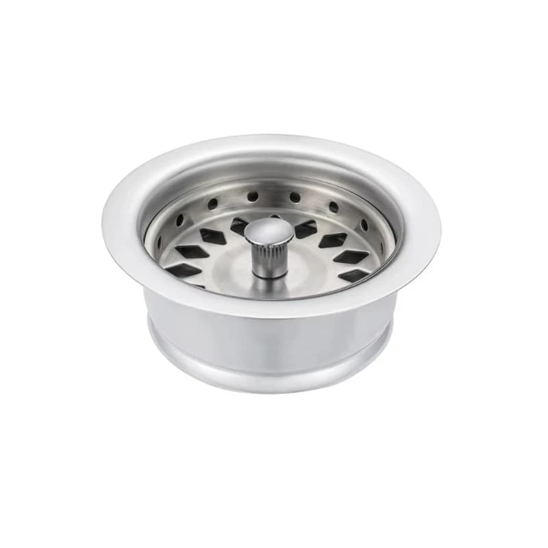 Stainless Steel Chrome Plated Modern Kitchen Sink Flange Filter Garbage Disposer Plug Leak Proof Universal 3-1/2 Drain