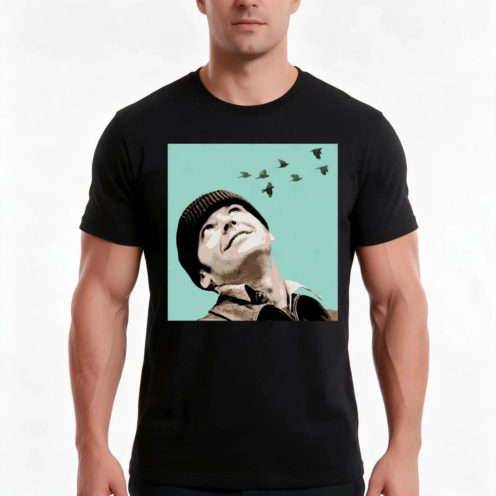 jack nicholson (1) T-Shirt, Summer Casual Cotton Tee, Oversized Streetwear Tops, Vintage Graphic Print, Loose Fit Short Sleeve