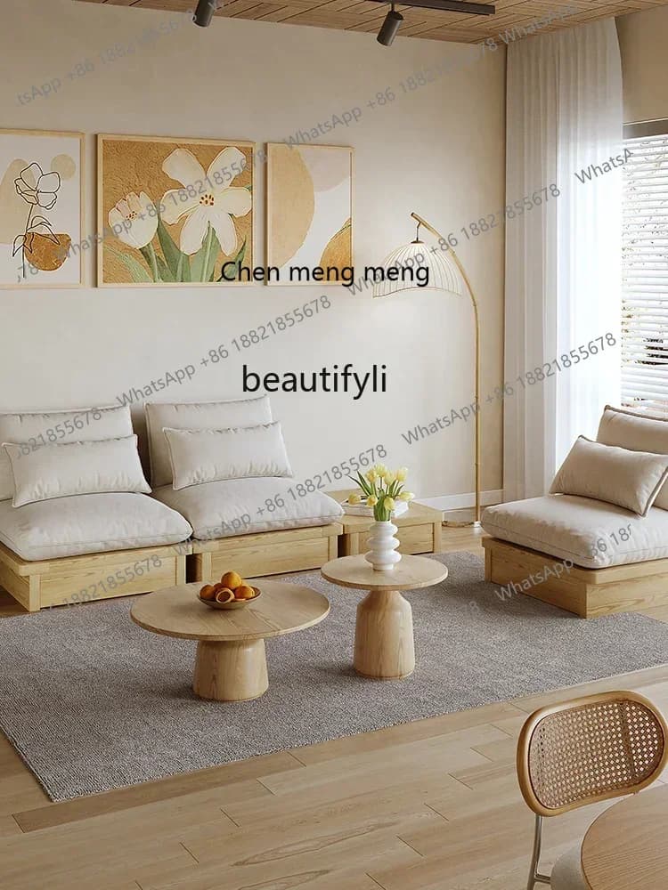 D178  H Japanese Style Wood Style Removable and Washable Storage Sofa Floor Deck Ash Wood Household   Living Room Coffee Table
