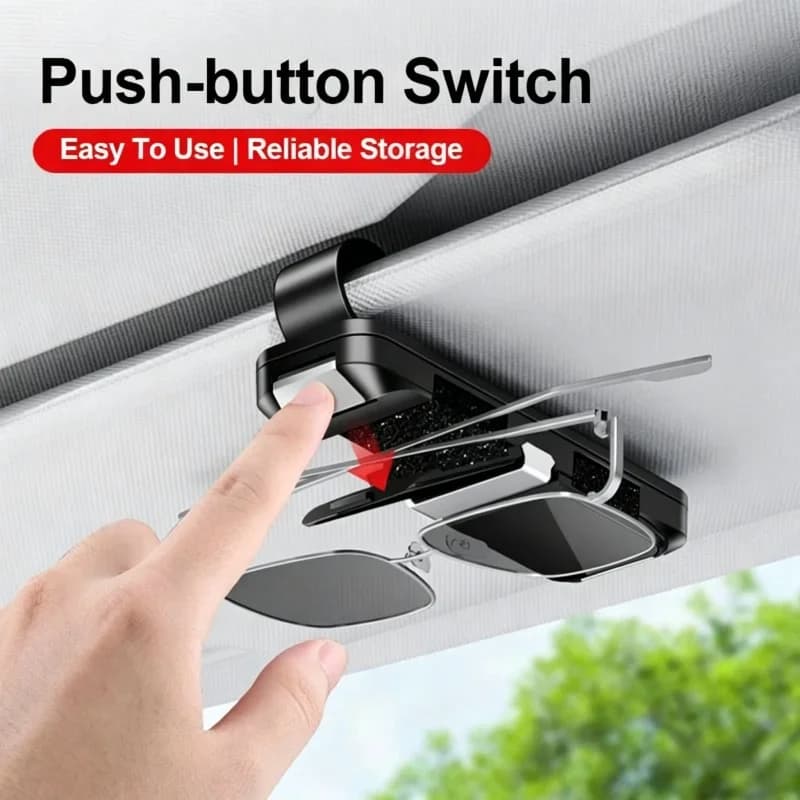 Dual Car Sunglasses Clip Anti Scratch Secure Eyeglasses Holder Sun Visor Mount For Sedan SUV Van Minivan Interior Accessories