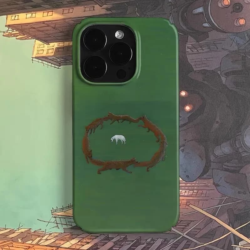 Green Animals Guard Art Phone Case for IPHONE 17 Air 16E 15 PROMAX 14 Plus 13 12 MINI 11PRO 16Plus XR XS MAX Acrylic Phone Cover