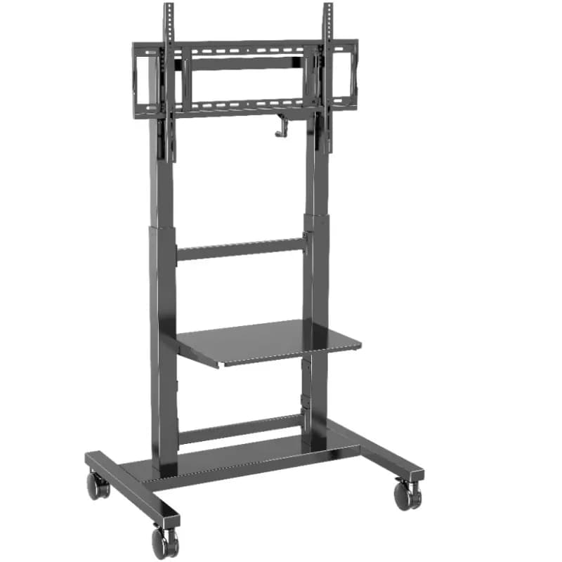 2026 Portable Manual Height-Adjustable Steel TV Cart Trolley Modern Mobile Stand For Smart Display TV
