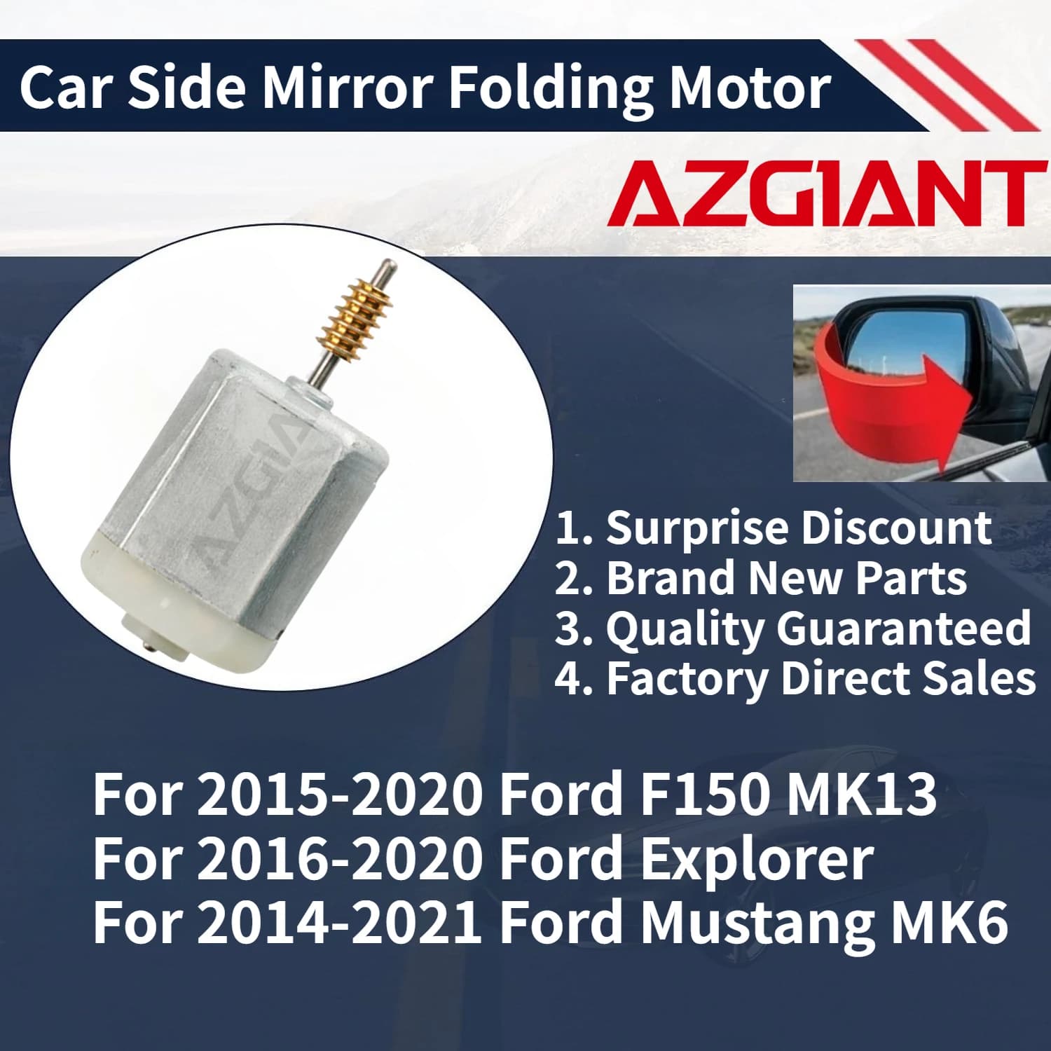 For Ford F150 MK13 2015-2020/Mustang MK6 2014-2021 AZGIANT Car Side Mirror Folding Motor Brand New replacement parts OEM