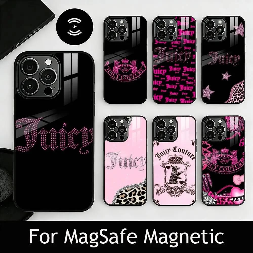 J-Juicy X C-Couture Phone Case For iPhone17,16,15,14,13,12,11 Plus,Pro Magnetic with Magsafe Wireless Charging