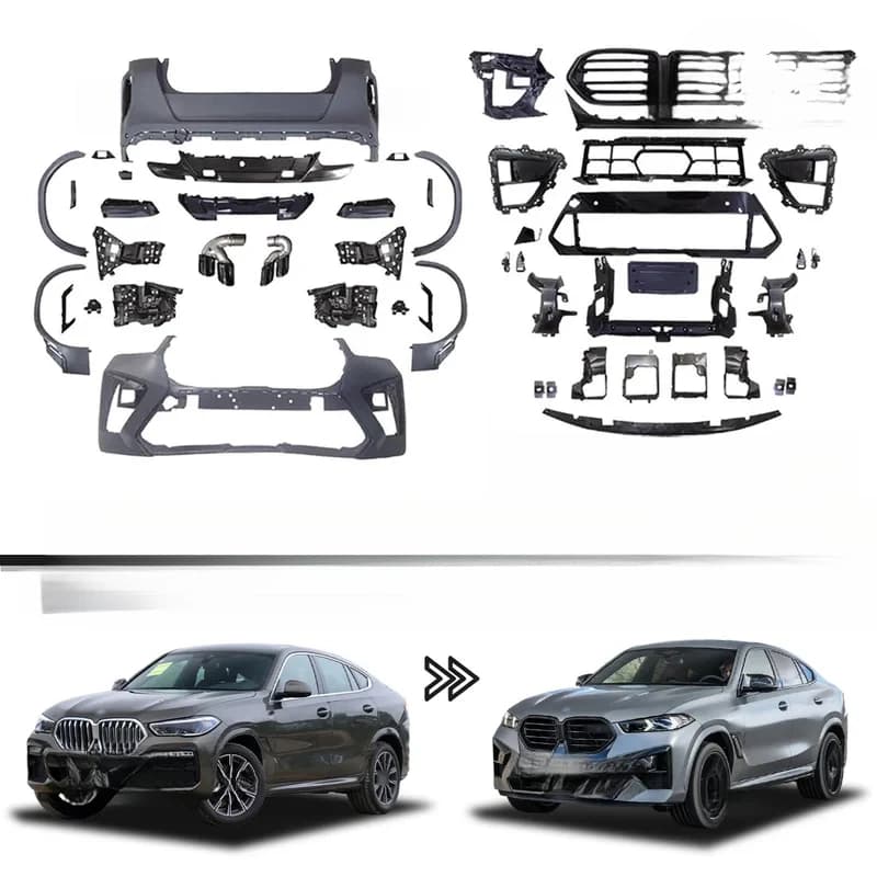 High Quality X6M Style Body Kit For BMW X6 G06 2024 Old To New Conversion Upgrade With Headlight Exterior Mod Accessories