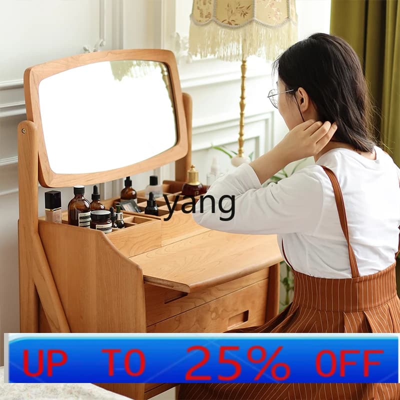YJQQ  solid wood dresser chest integrated bedroom simple modern dressing table