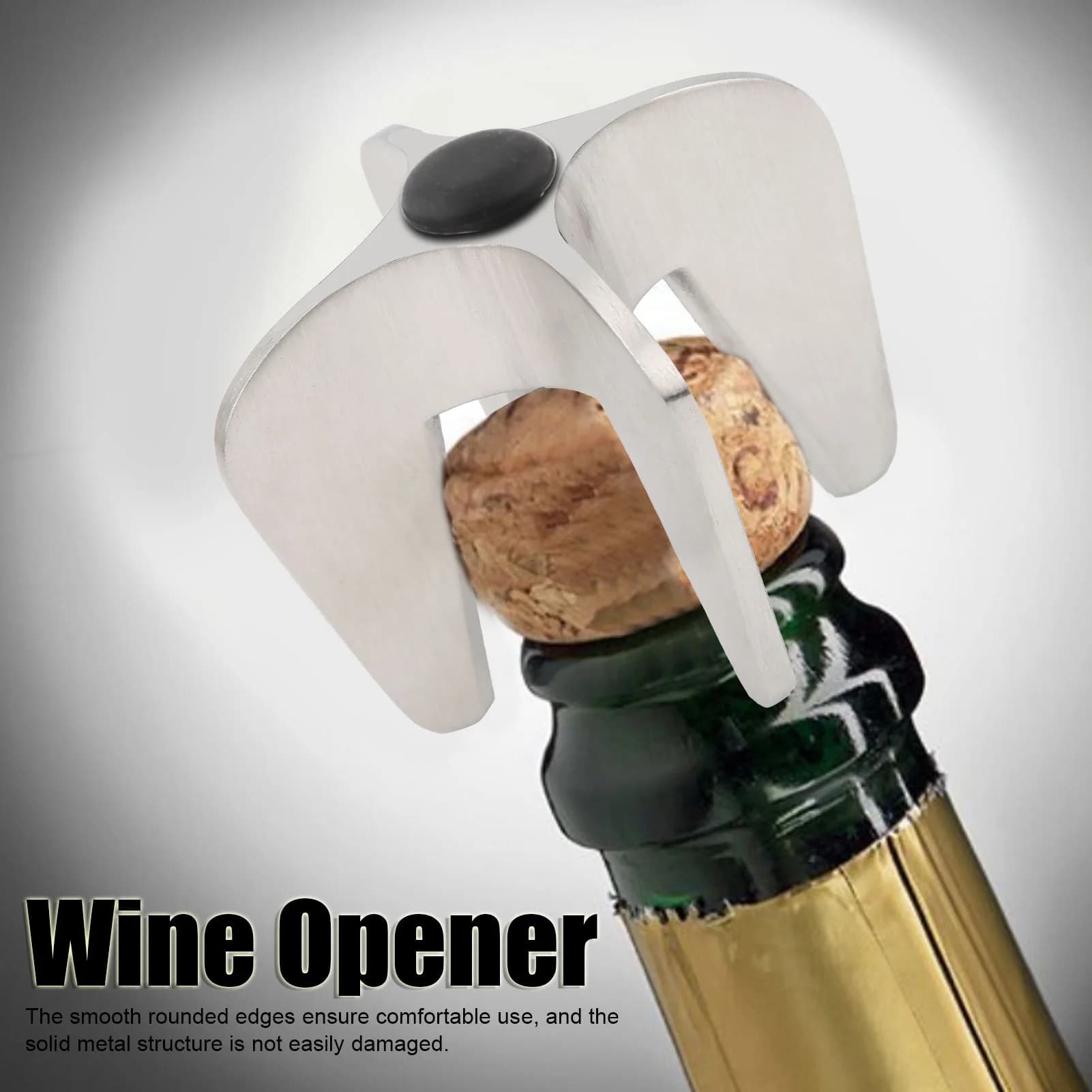 E5 Champagne Wine Bottle Opener Sparkling Cork Remover Stainless Steel with Polishing Surface Bubble Wine Cork Bottle Opener