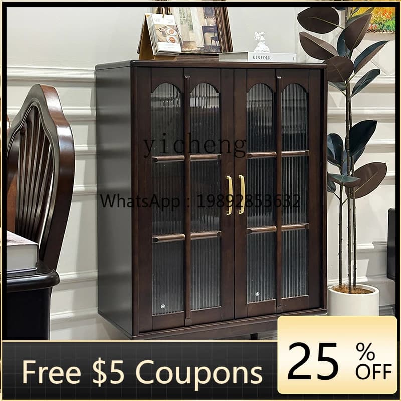 YY Solid Wood Sideboard Cream Original Wood Cabinet White