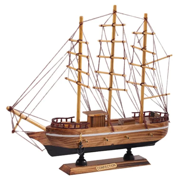 Handmade DIY Desktop Ornament Creativity Wooden Sailboat Model Decorative Miniatures Gift Giving Festivals Anniversaries