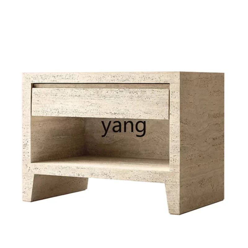 LHbedroom natural travertine bedside sofa cabinet modern high-end marble storage cabinet