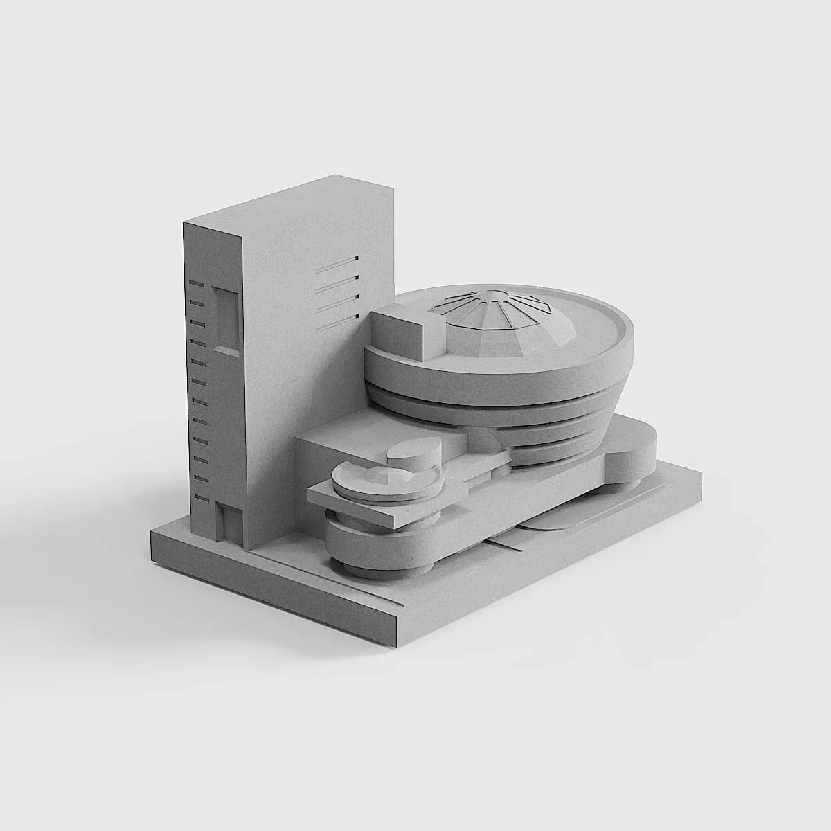 Architectural master Wright "Guggenheim Museum" concrete building model home decoration ornaments