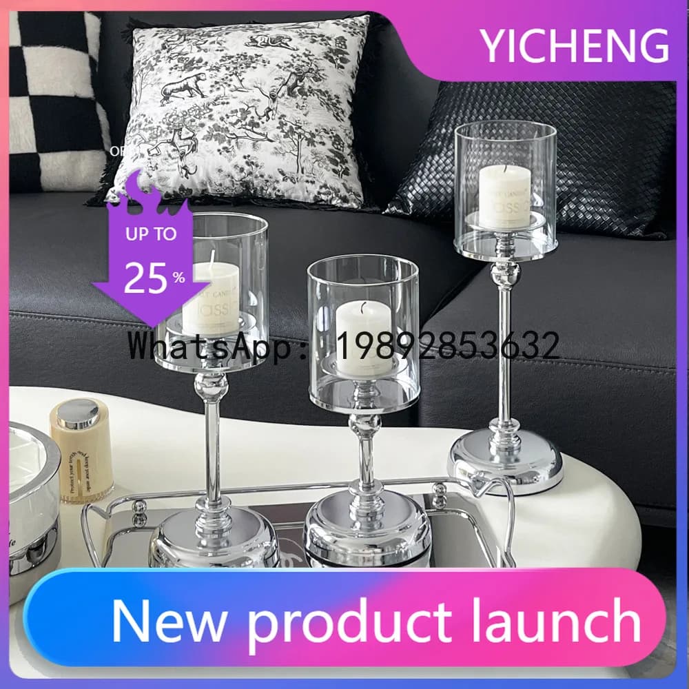 LYY Light Luxury Candle Holder, Vintage Romantic Atmosphere, Table Candlelight Dinner, Simple Modern Decoration