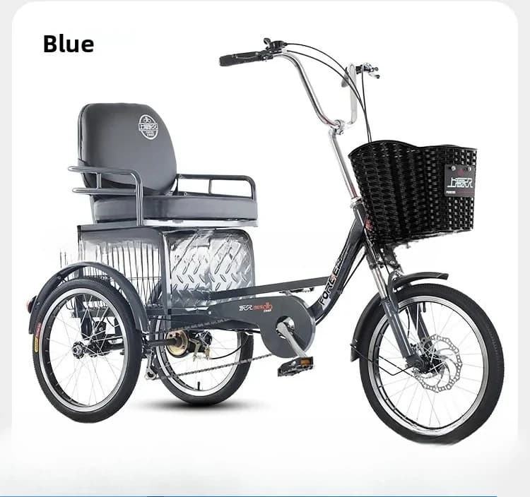 YFY Elderly Power Tricycle Small Adult Mobility Scooter Lightweight Adult Pedal Bike Variable Speed Enlarged Seat