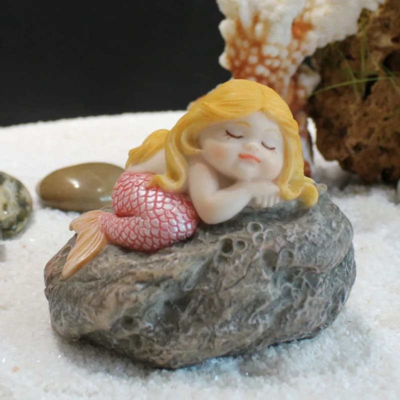 Creative Mermaid Resin Crafts Car Ornaments, Fairy Garden Accessories, Figurines and Miniatures, Cute Fish Tank Decoration