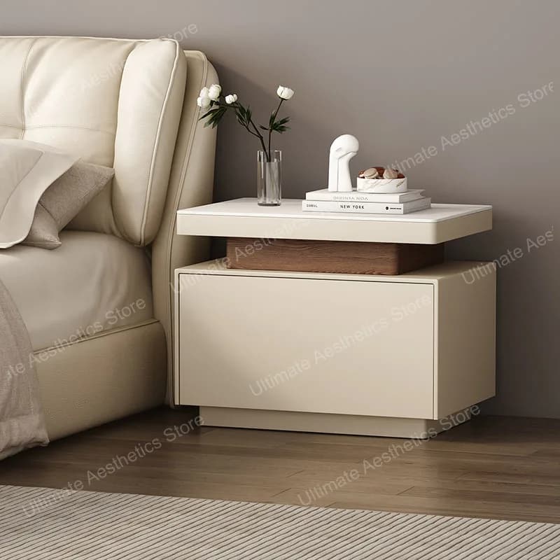 Practical Decorative Side Table Popular Trendy Large Capacity Bedside Table Luxury Modern Mesa De Noche Bedroom Furniture