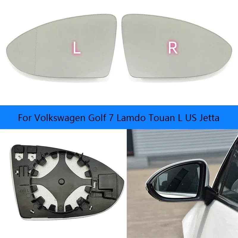 Car Wide Angle Heated Mirror Glass For Volkswagen Golf 7 Touan L US Jetta 19 lens rear view mirror glass 5G0857521 / 5G0857522