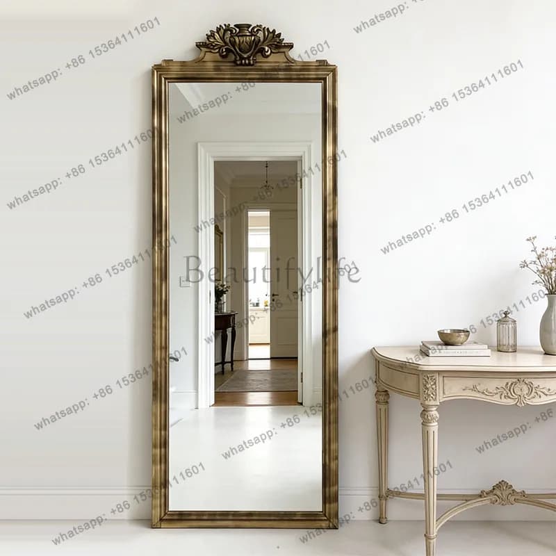 French floor-to-ceiling retro home living room entrance full-body mirror bedroom dressing mirror