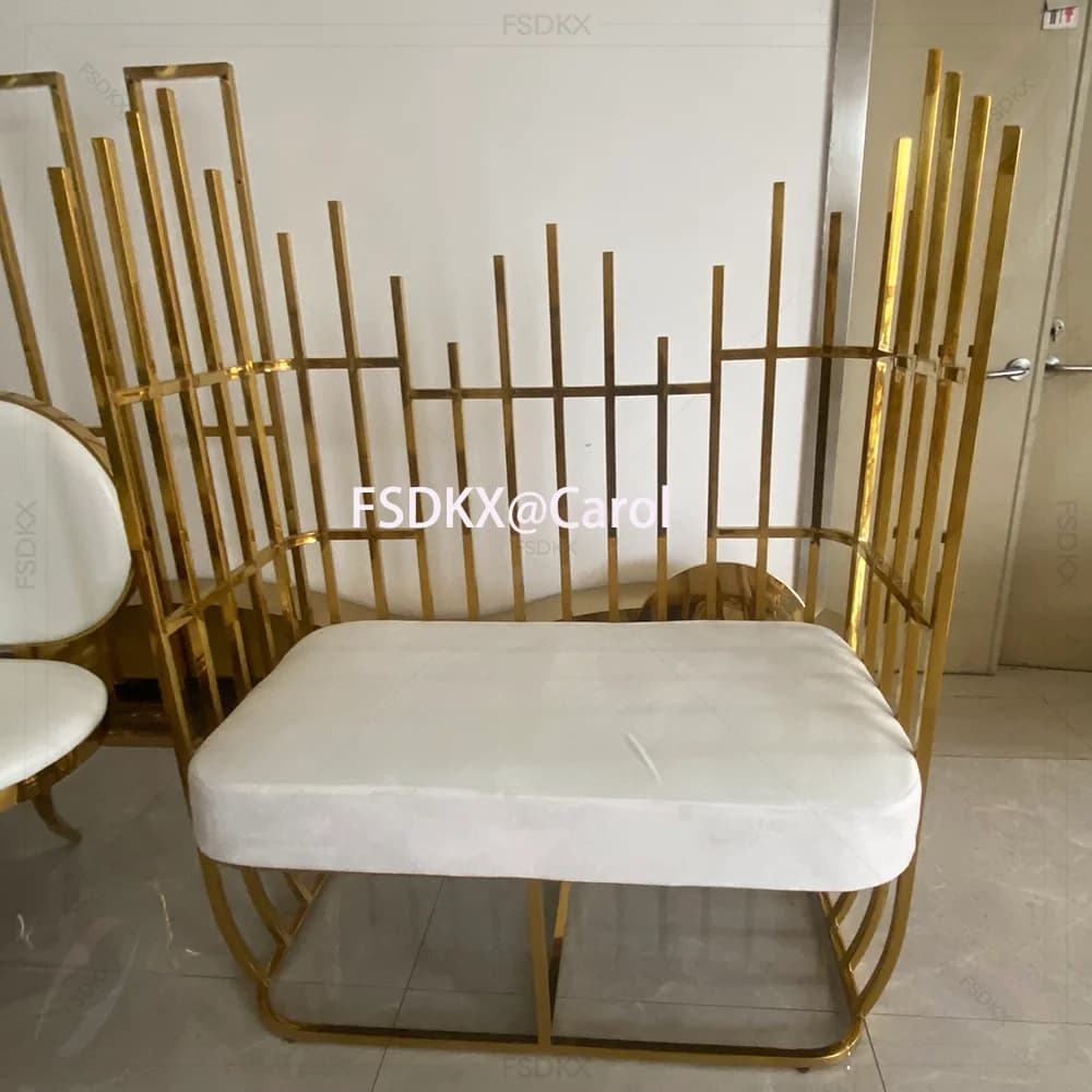 Bride and Groom Stainless Steel Event Wedding Sofa