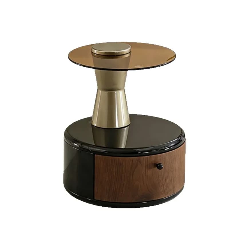 Solid wood bedside table, bedroom retro, medieval drawer storage cabinet