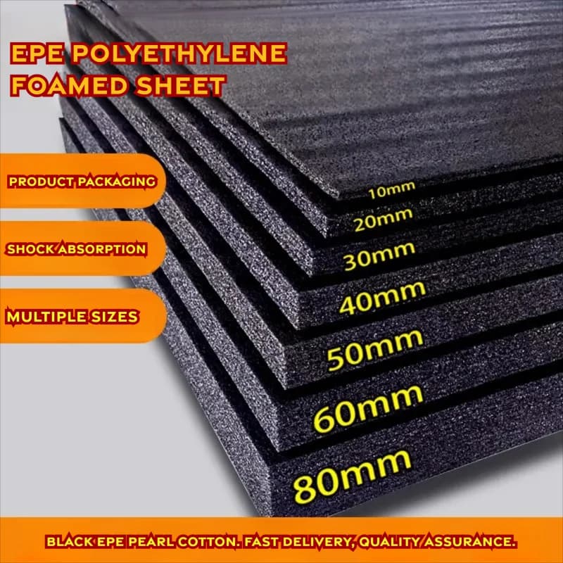 Black EPE Polyethylene Foamed Sheet Cutting Polyethylene Foam Insert Shock-absorbing EPE High Density Packaging Foam For Toolbox